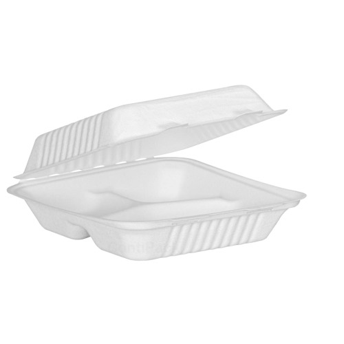 Sugar cane menu box 23x23 cm, 3-chamber