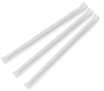 Individually packed straws, white